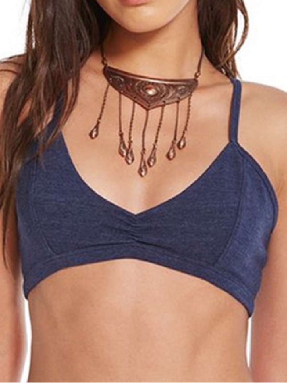 Chaser Women Size XS Charcoal Lounge Comfort V-Neck Strappy Bralette NWOT